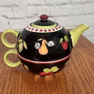 Debbie Mumm classic fruit bowl bowls Tea Pot & Cup coordinated Set EUC